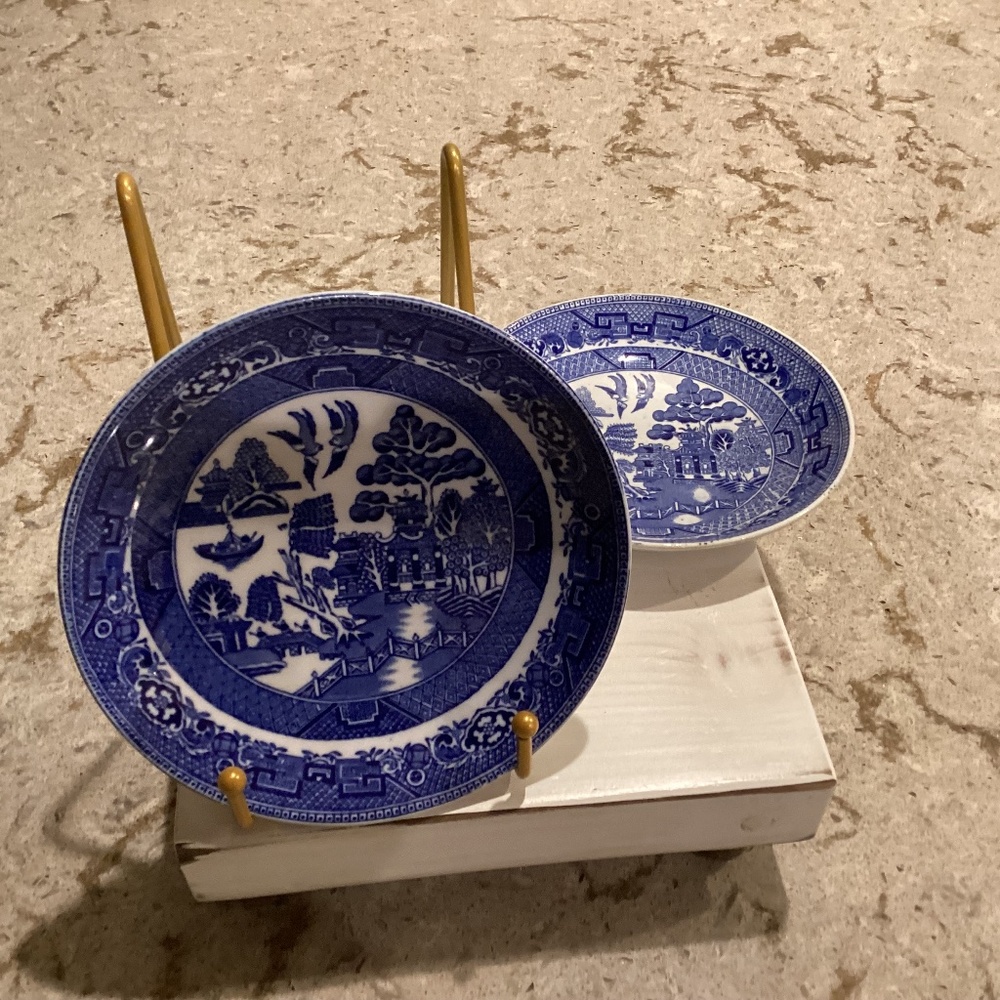Set of (2) Ridgway Blue Willow Berry Bowls